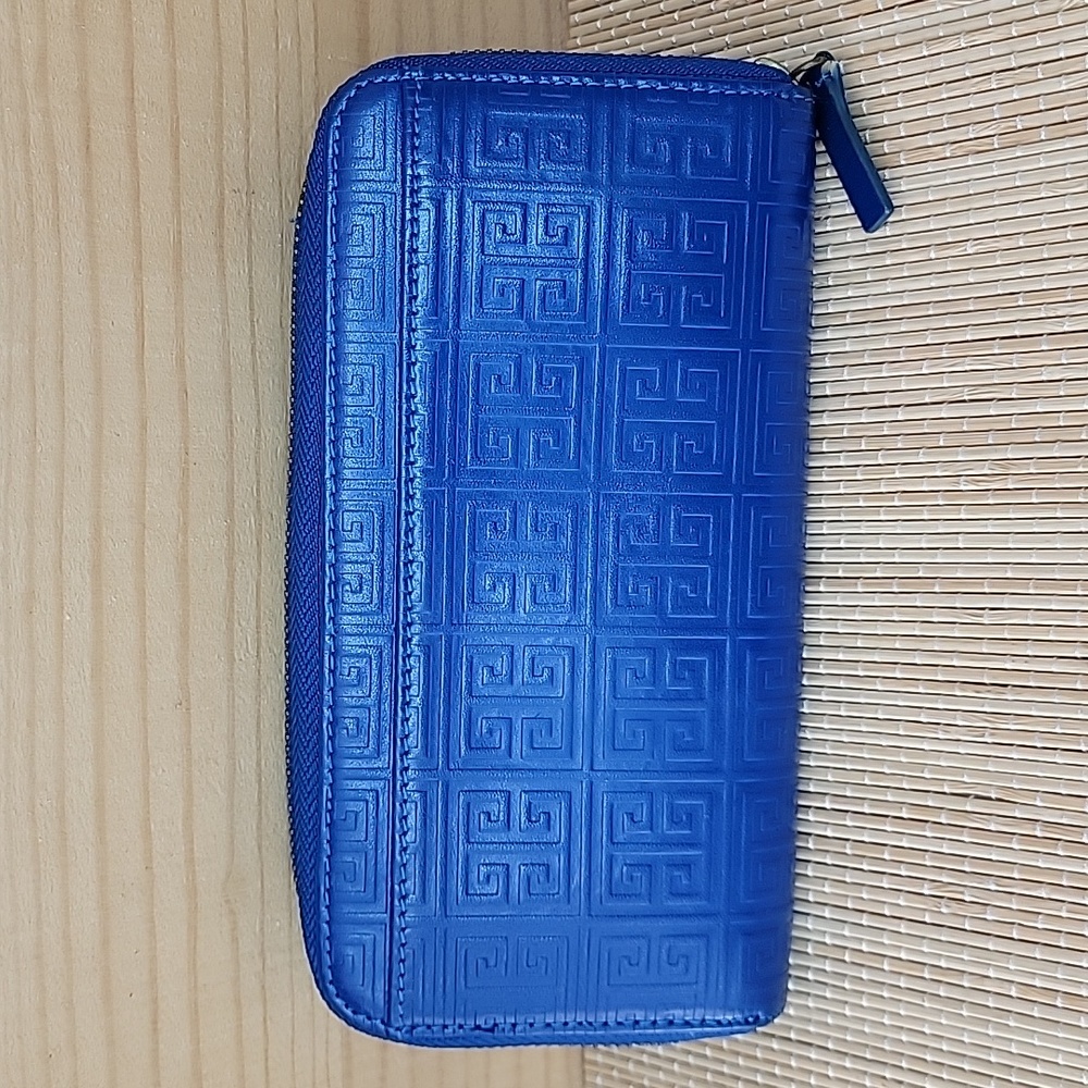 Jonathan Adler Continental Clutch  Wallet Royal Blue Leather